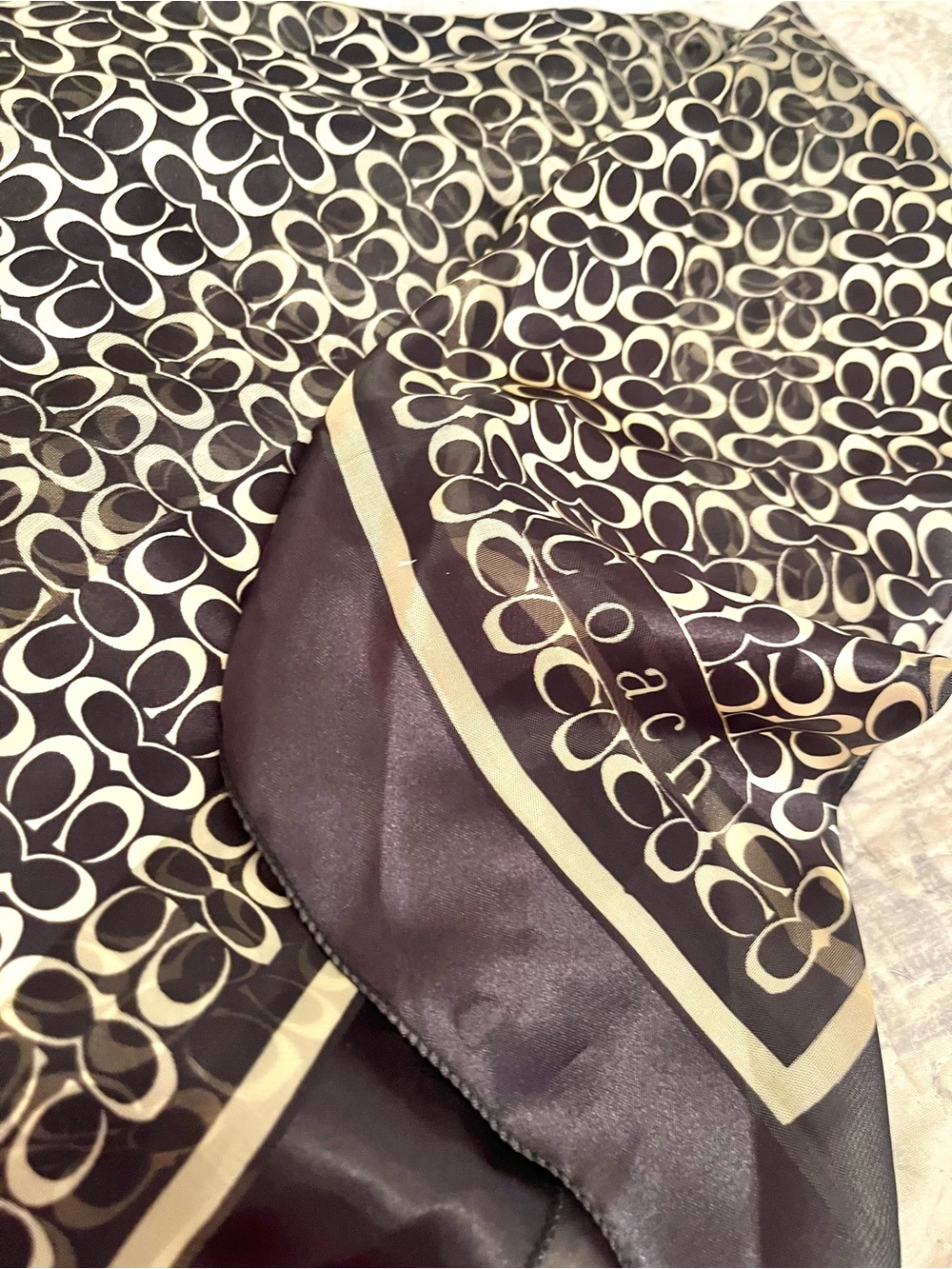 Coach satin scarf - large - Picture 2 of 2